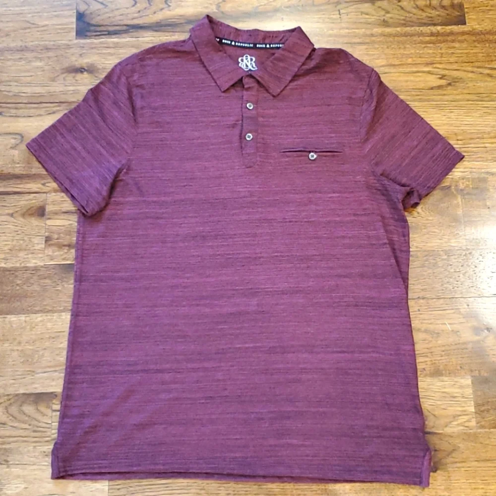 Mens Rock & Republic burgundy polo shirt size XL